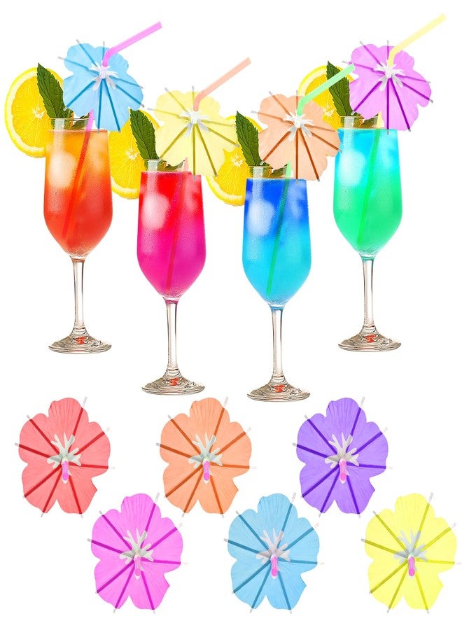 WELLFAR Fun Umbrella Drink Straws, Tropical Cocktail Straws with Mini Umbrella, Tiki & Hawaiian Party Decorations, Colorful Parasol Straw for Margarita, Pina Colada, Mojito, Summer Beverages. 50 PCS - Image 1
